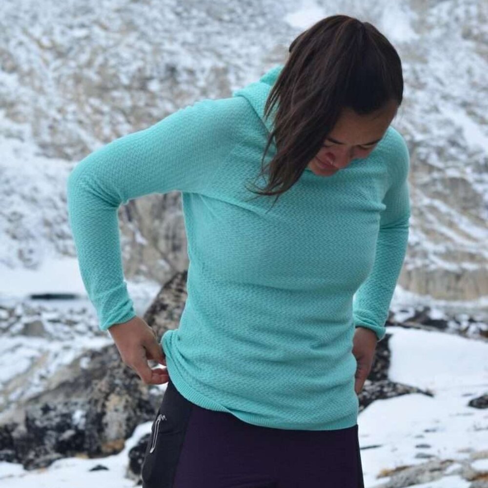 RARE Patagonia Capilene Air Base Layer Hoody * Vjosa Green * SMALL